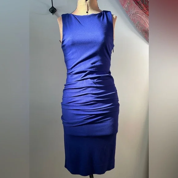 Nicole Miller | Dresses | Nicole Miller Studio One Vintage Y2k Ruched Dress  Bluepurple Womens Size | Poshmark
